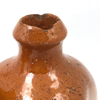 Antique Orange Glazed Earthenware Pinch Bottles, Presumed North Carolina - SOLD INDIVIDUALLY