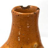 Antique Orange Glazed Earthenware Pinch Bottles, Presumed North Carolina - SOLD INDIVIDUALLY