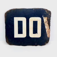 Blue and White Porcelain Enamel Old Street Sign Fragment: DO / ST.