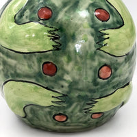 Happy Vintage Mexican Talavera Frog Shaped Pitcher