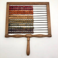 Rainbow Colored Vintage Wooden Abacus with Handle