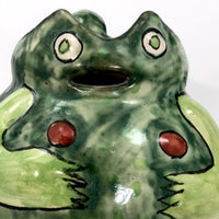 Happy Vintage Mexican Talavera Frog Shaped Pitcher