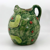 Happy Vintage Mexican Talavera Frog Shaped Pitcher