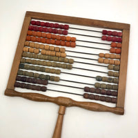 Rainbow Colored Vintage Wooden Abacus with Handle