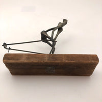 Mid-Century Modern "Nail Art" Skiier on Wooden Base