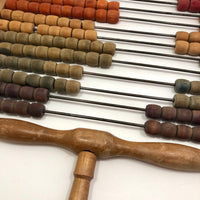 Rainbow Colored Vintage Wooden Abacus with Handle