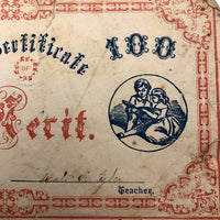 19th Century Public School Certificates of Merit
