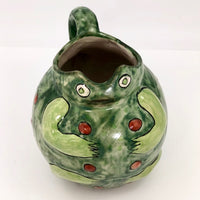 Happy Vintage Mexican Talavera Frog Shaped Pitcher