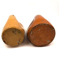 Antique Orange Glazed Earthenware Pinch Bottles, Presumed North Carolina - SOLD INDIVIDUALLY