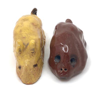 Charming Pottery Mouse and Mole - A Pair