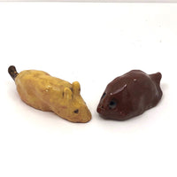 Charming Pottery Mouse and Mole - A Pair