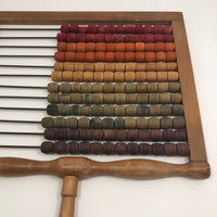 Rainbow Colored Vintage Wooden Abacus with Handle