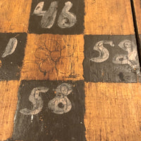 Beautiful Antique Double-Sided Game Board with Numbered Squares and Penciled Details