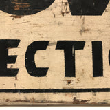$895 Section Black on White Old Painted Wooden Sign