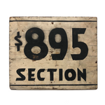 $895 Section Black on White Old Painted Wooden Sign