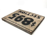 $895 Section Black on White Old Painted Wooden Sign