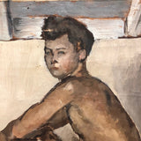 Unstretched Oil on Canvas Portrait of Handsome Young Man 