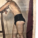 Unstretched Oil on Canvas Portrait of Handsome Young Man 
