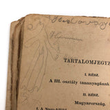 1910 Hungarian Geography School Book with Original Pencil Drawings and Doodles