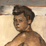 Unstretched Oil on Canvas Portrait of Handsome Young Man 