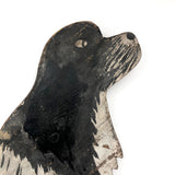 Wonderful Large Black and White Folk Art Cutout Dog, with Mends