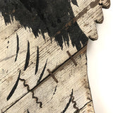 Wonderful Large Black and White Folk Art Cutout Dog, with Mends