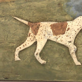 Relief Carved and Painted English Pointer in Landscape (One of Two)