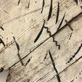 Wonderful Large Black and White Folk Art Cutout Dog, with Mends