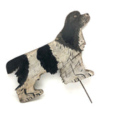 Wonderful Large Black and White Folk Art Cutout Dog, with Mends