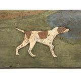 Relief Carved and Painted English Pointer in Landscape (One of Two)