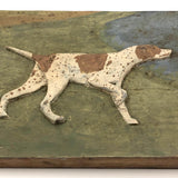 Relief Carved and Painted English Pointer in Landscape (One of Two)