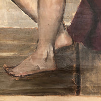Unstretched Oil on Canvas Portrait of Handsome Young Man 