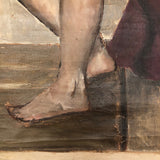 Unstretched Oil on Canvas Portrait of Handsome Young Man 