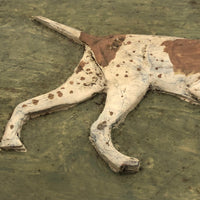 Relief Carved and Painted English Pointer in Landscape (One of Two)