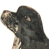 Wonderful Large Black and White Folk Art Cutout Dog, with Mends