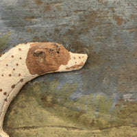 Relief Carved and Painted English Pointer in Landscape (One of Two)