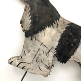 Wonderful Large Black and White Folk Art Cutout Dog, with Mends