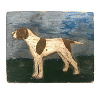 Relief Carved and Painted English Pointer in Landscape (Two of Two)