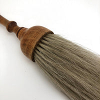Blonde Round Horsehair Brush with Turned Wooden Handle