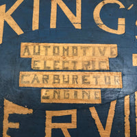 King's Automotive Service Handmade Sign on Log Slice
