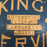 King's Automotive Service Handmade Sign on Log Slice
