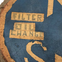 King's Automotive Service Handmade Sign on Log Slice