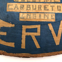 King's Automotive Service Handmade Sign on Log Slice