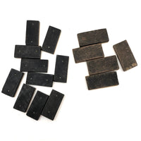 Wonderfully Wonky Antique Handmade Bone Dominoes - Mixed Group of 14
