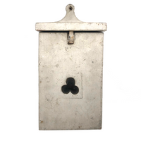 Old Handmade Wooden Wall Box or Mail Box with Clover or Club Shaped Cutout