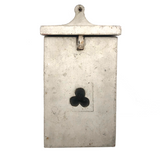Old Handmade Wooden Wall Box or Mail Box with Clover or Club Shaped Cutout