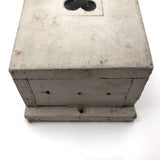 Old Handmade Wooden Wall Box or Mail Box with Clover or Club Shaped Cutout