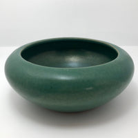 Matte Green Arts and Crafts Bowl, Presumed Zanesville