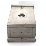 Old Handmade Wooden Wall Box or Mail Box with Clover or Club Shaped Cutout