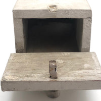 Old Handmade Wooden Wall Box or Mail Box with Clover or Club Shaped Cutout